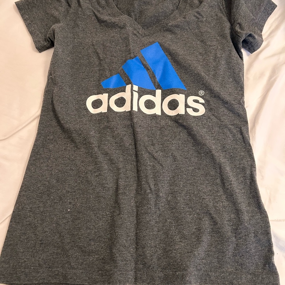 Adidas Kids Charcoal and Blue Tee